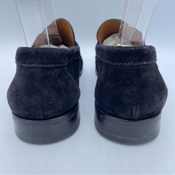 Santoni Hamlin Silver-Tone Bit Suede Loafers - Picture 6 of 16